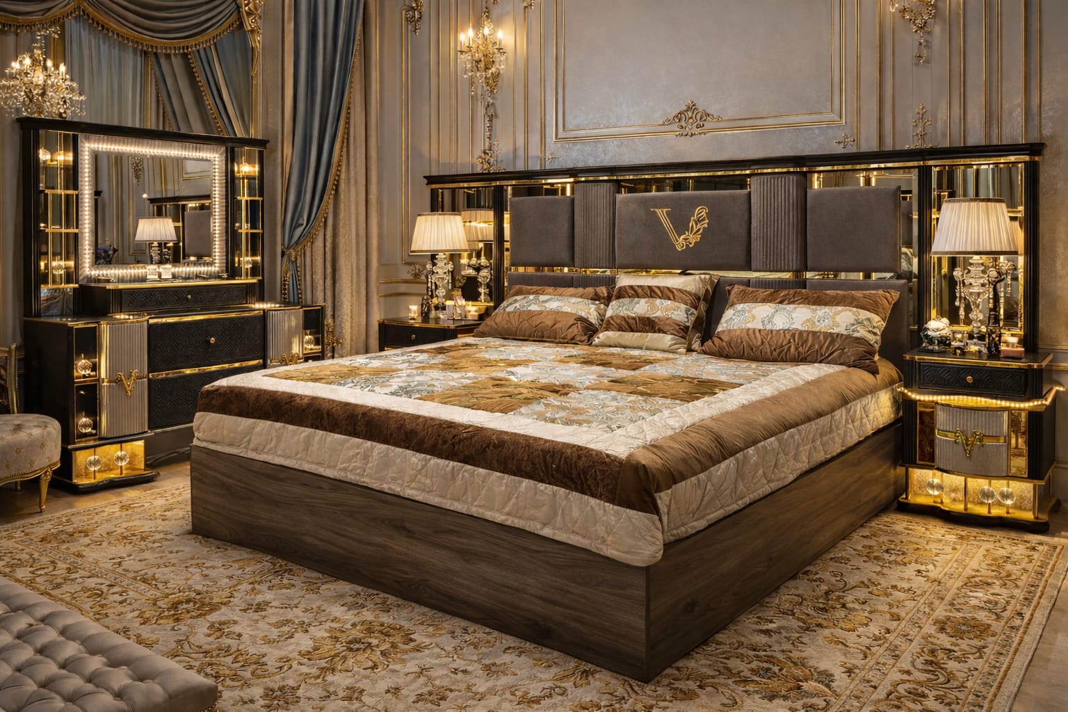 1 KING — Super King Size Bed (Very Luxurious Set!)