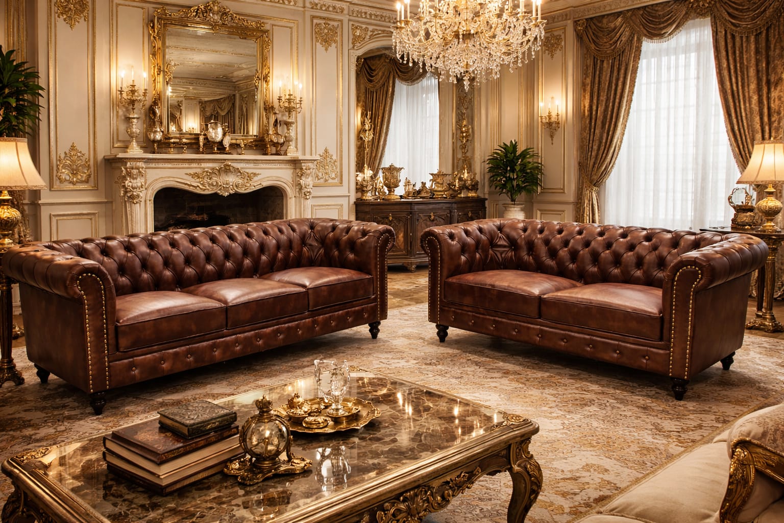 LUXURIOUS CHESTERFIELD STYLE SOFAS - Image 4