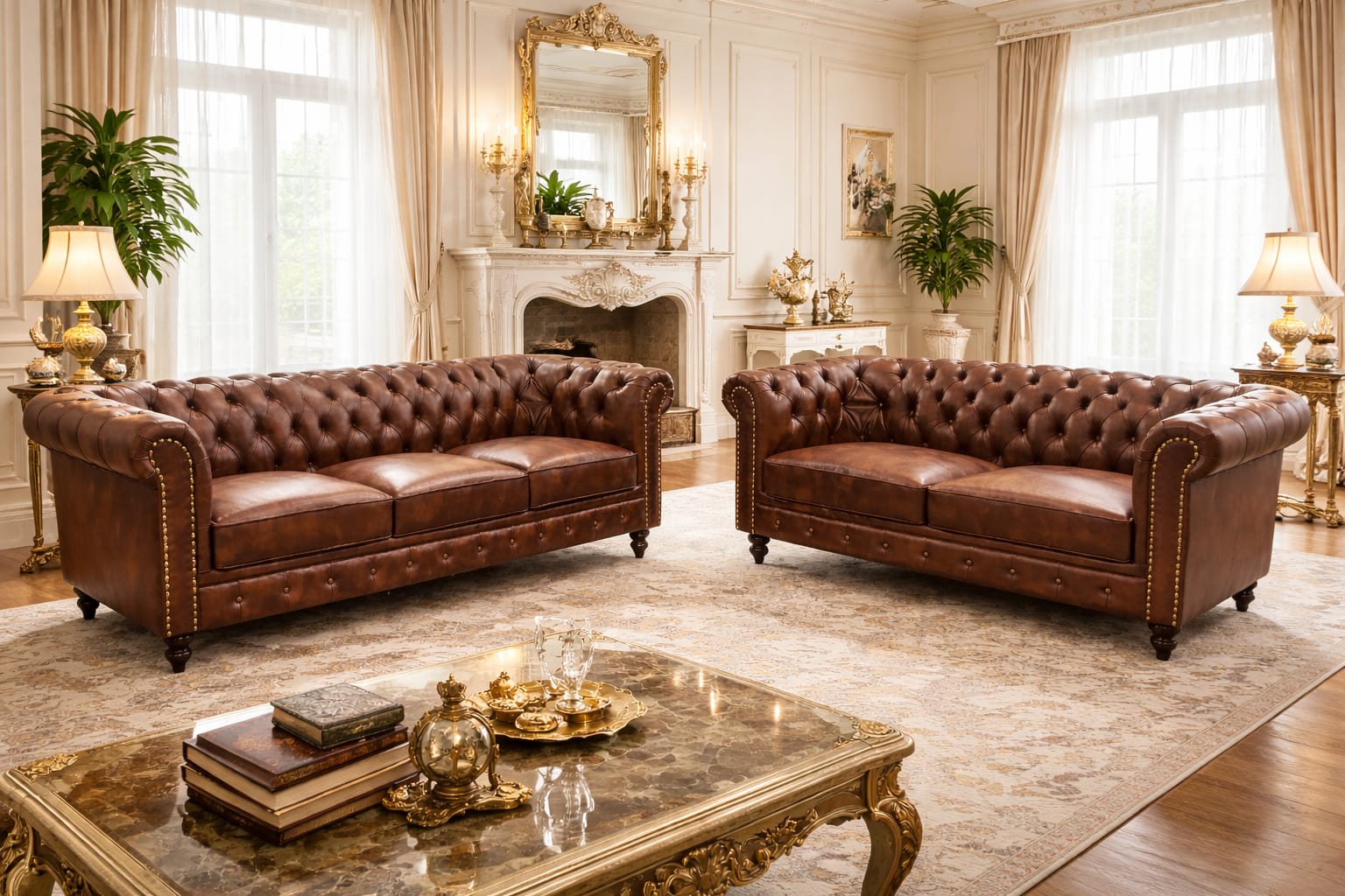 LUXURIOUS CHESTERFIELD STYLE SOFAS - Image 5