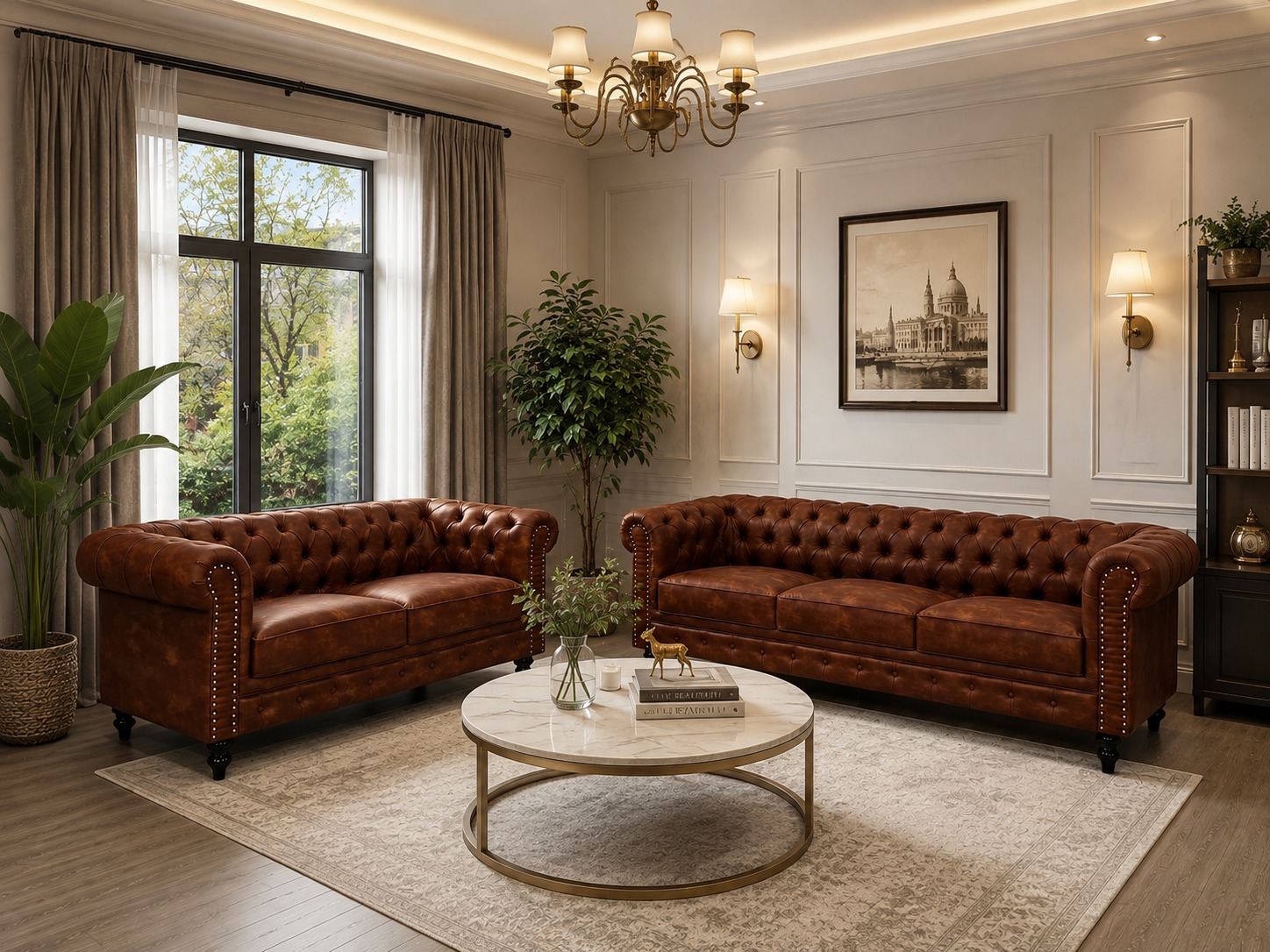 LUXURIOUS CHESTERFIELD STYLE SOFAS