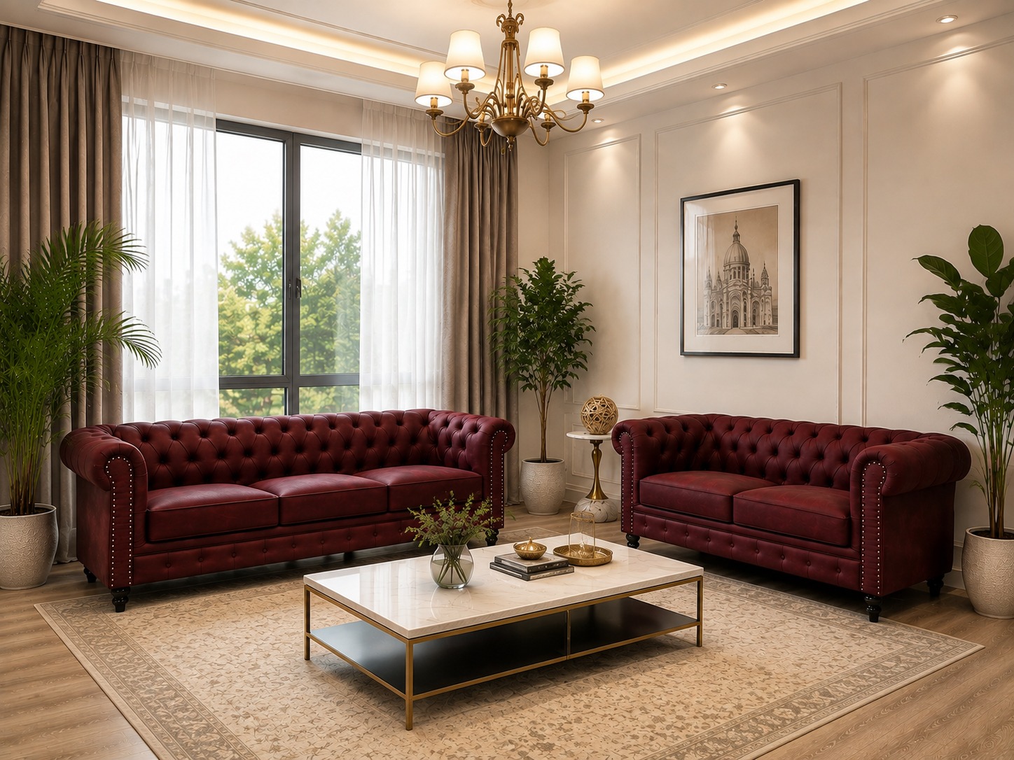 LUXURIOUS CHESTERFIELD STYLE SOFAS - Image 4